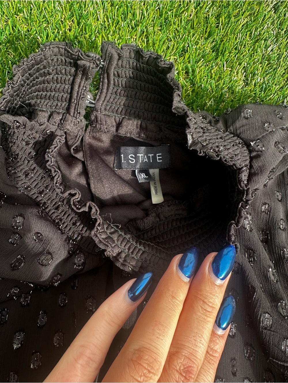🖤 1.STATE Black Ruffle Mini Dress - Picture 2 of 3